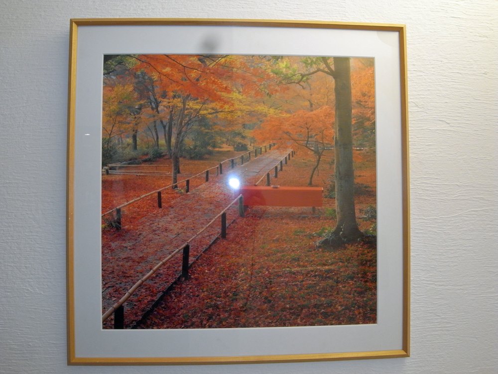 院内ポスターは京都宝筐院の紅葉。一度行ってみたいですね。